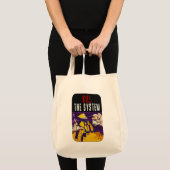 Tote Bag Kill the System Anti-Establishment Pyramid Eye Art (Devant (produit))