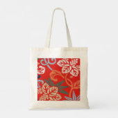 Tote Bag Kimono japonais kimono rouge design floral (Dos)