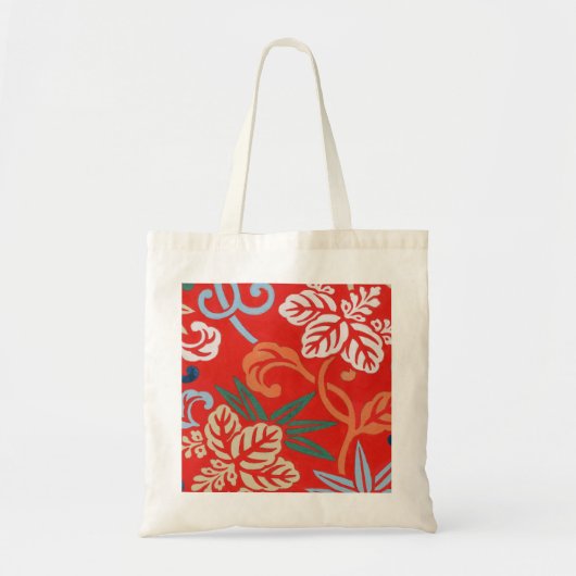 Tote Bag Kimono japonais kimono rouge design floral (Devant)