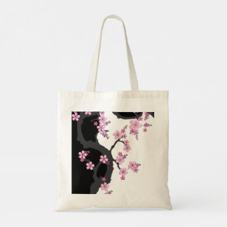 Tote Bag Kimono japonais Sakura noir et blanc