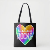 Tote Bag Kindness Rocks Rainbow Heart (Devant)