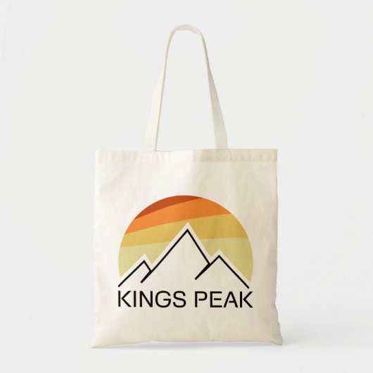 Tote Bag Kings Peak Utah Retro (Devant)