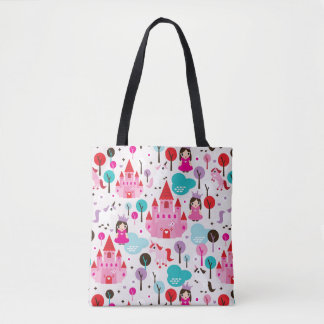 Tote Bag kiprincess castle and unicorn