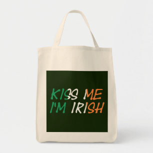 Tote Bag Kiss Me I m'm Irish Flag superposition baggtcn