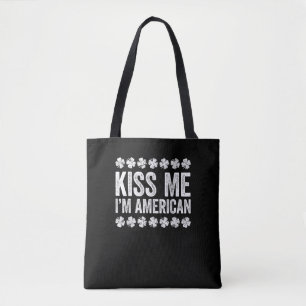 Tote Bag Kiss Me Je suis Américain T-Shirt St Patrick's Day