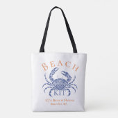 Tote Bag Kit de plage pour invités Crabe Bleu (Dos)