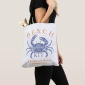 Tote Bag Kit de plage pour invités Crabe Bleu (De près)
