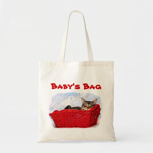 Tote Bag Kit rouge éco-amical réutilisable pour dormir chat (Devant)