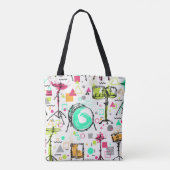 Tote Bag Kit Tambour : Aquarelle Memphis Retro. (Dos)
