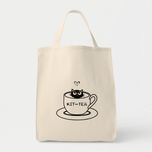 Tote Bag kit thé | Conception amoureux des chats (Devant)