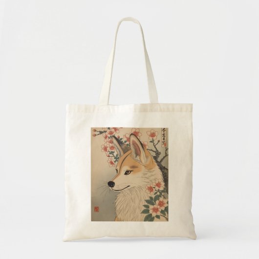 Tote Bag Kitsune & cherry blossom (Devant)