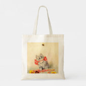 Tote Bag Kitten avec ruban rouge (Dos)