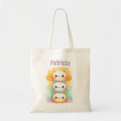Tote Bag Kitts adorables empilés Personnalisés (Devant)
