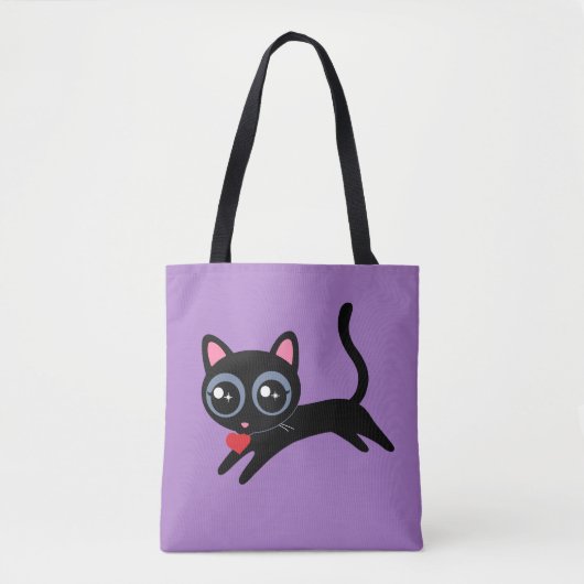 Tote Bag Kitty Cat Heart Thief Cute Cadeau pour fille (Devant)