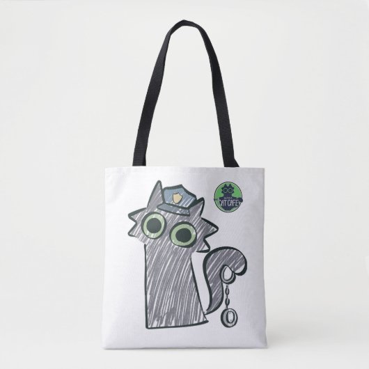 Tote Bag Kitty Cop – Purrtect & Serve (Devant)