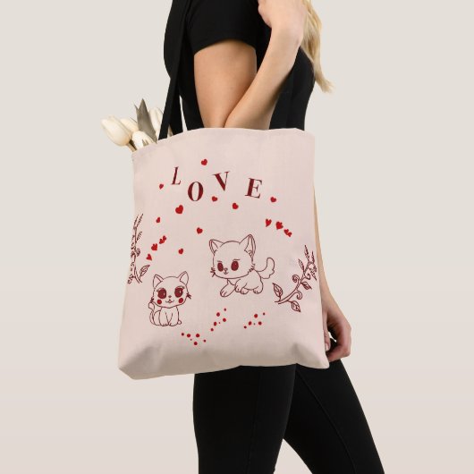 Tote Bag Kitty en amour (De près)