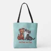 Tote Bag Kitty et Puppy, Modifier votre texte (Dos)