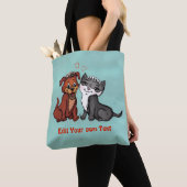 Tote Bag Kitty et Puppy, Modifier votre texte (De près)