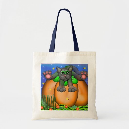 Tote Bag Kitty sur un budget Fourre-tout de citrouille (Devant)