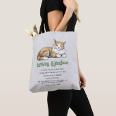 Tote Bag Kitty Wisdom - Règles de chats amusantes avec un c (De près)
