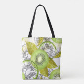Tote Bag Kiwi, fruité, vert et blanc, frais, juteux, blanc (Dos)