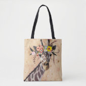 Tote Bag Klimt Giraffe | Couronne De Fleurs (Devant)