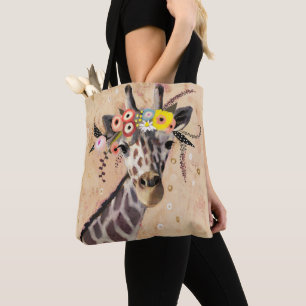 Tote Bag Klimt Giraffe Couronne De Fleurs