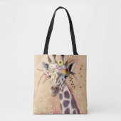 Tote Bag Klimt Giraffe | Orné De Fleurs (Devant)
