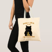 Tote Bag Knits de chat amusants Ne me parlez pas Je compte  (Devant (produit))