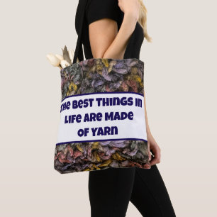 Tote Bag Knitter Multicolor Threads Crafty Photo Loisir