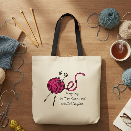 Tote Bag  Knitting Bag,  for all knitting enthusiast