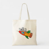 Tote Bag Koala dormant sur une fusée colorée (Dos)