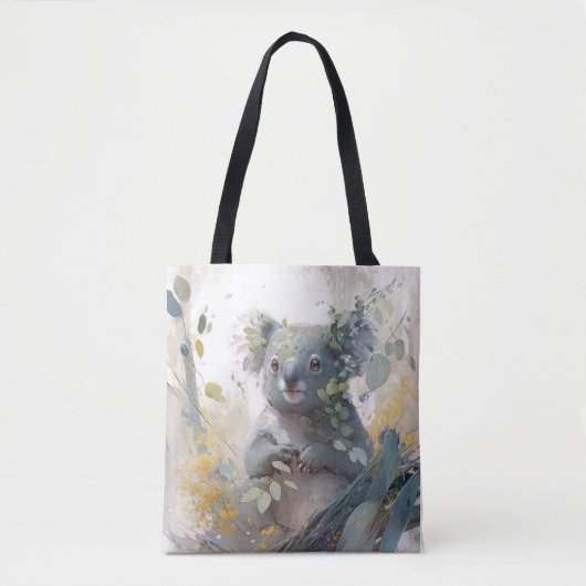 Tote Bag Koala Portrait Animal Peinture Faune À L'Extérieur (Devant)