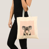 Tote Bag Koala soufflant Buble rose gomme (Devant (produit))