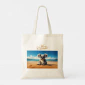 Tote Bag Koala sur une plage de sable Joyeux Noël (Dos)