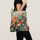 Tote Bag Koi pêche l'impression japonaise (De près)