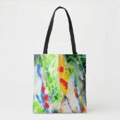 Tote Bag Koi poisson coloré aquarelle art (Devant)
