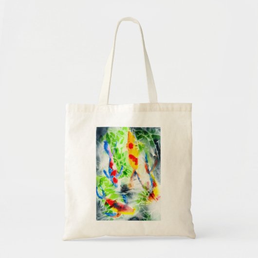 Tote Bag Koi poisson coloré aquarelle art (Devant)