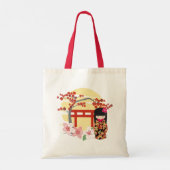Tote Bag Kokeshi Doll Art zen (Dos)