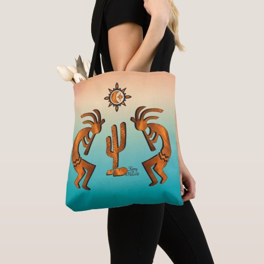Tote Bag Kokopelli Et Cactus (De près)