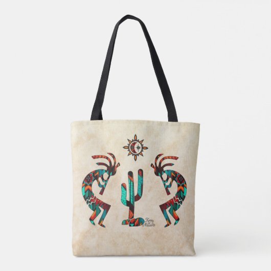 Tote Bag Kokopelli Et Cactus (Dos)