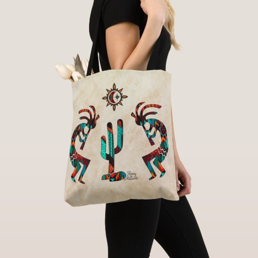 Tote Bag Kokopelli Et Cactus (De près)