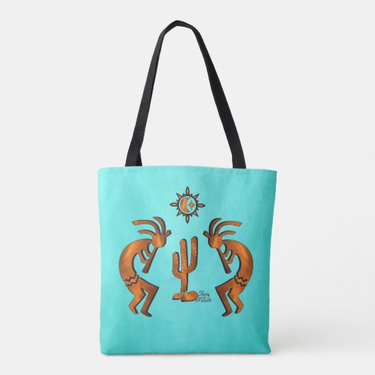 Tote Bag Kokopelli Et Cactus (Dos)