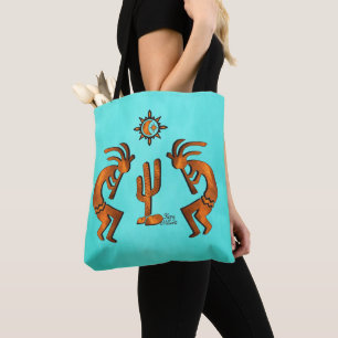 Tote Bag Kokopelli Et Cactus