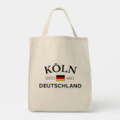 Tote Bag Koln (Cologne) Deutschland coordonne allemand (Dos)