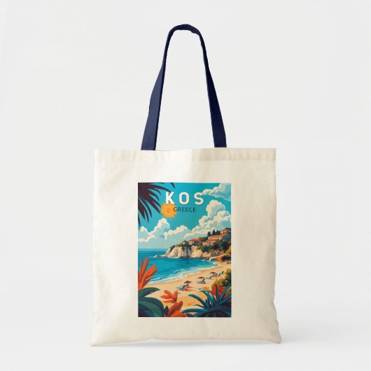 Tote Bag Kos Grèce Travel Art Vintage (Devant)