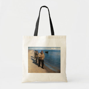 Tote Bag Kroyer - Trois pêcheurs tirant un bateau
