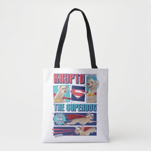 Tote Bag Krypto Les Panneaux De Bande Dessinée Super-Chien (Devant)
