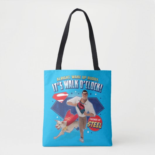 Tote Bag Krypto & Superman - C'est Walk O'Clock ! (Devant)