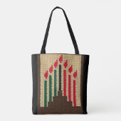 Tote Bag Kwanzaa Bougies Rouge Noir Vert Artiste Crochet (Dos)